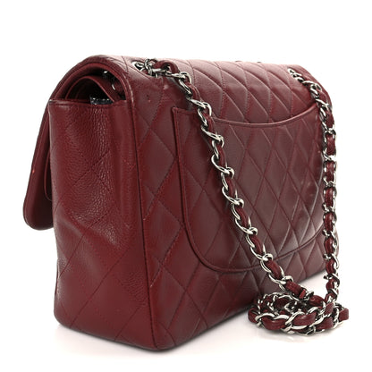 Chanel Caviar Quilted Jumbo Double Flap Dark Red 3 of 11