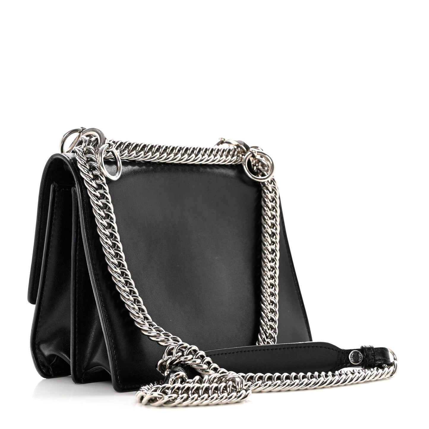 Vitello Liberty Lucido Metal Monster Eyes Studded Small Kan I Shoulder Bag Black
