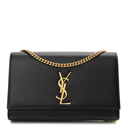Saint Laurent Grain De Poudre Medium Classic Monogram Kate Satchel Black 1 of 10