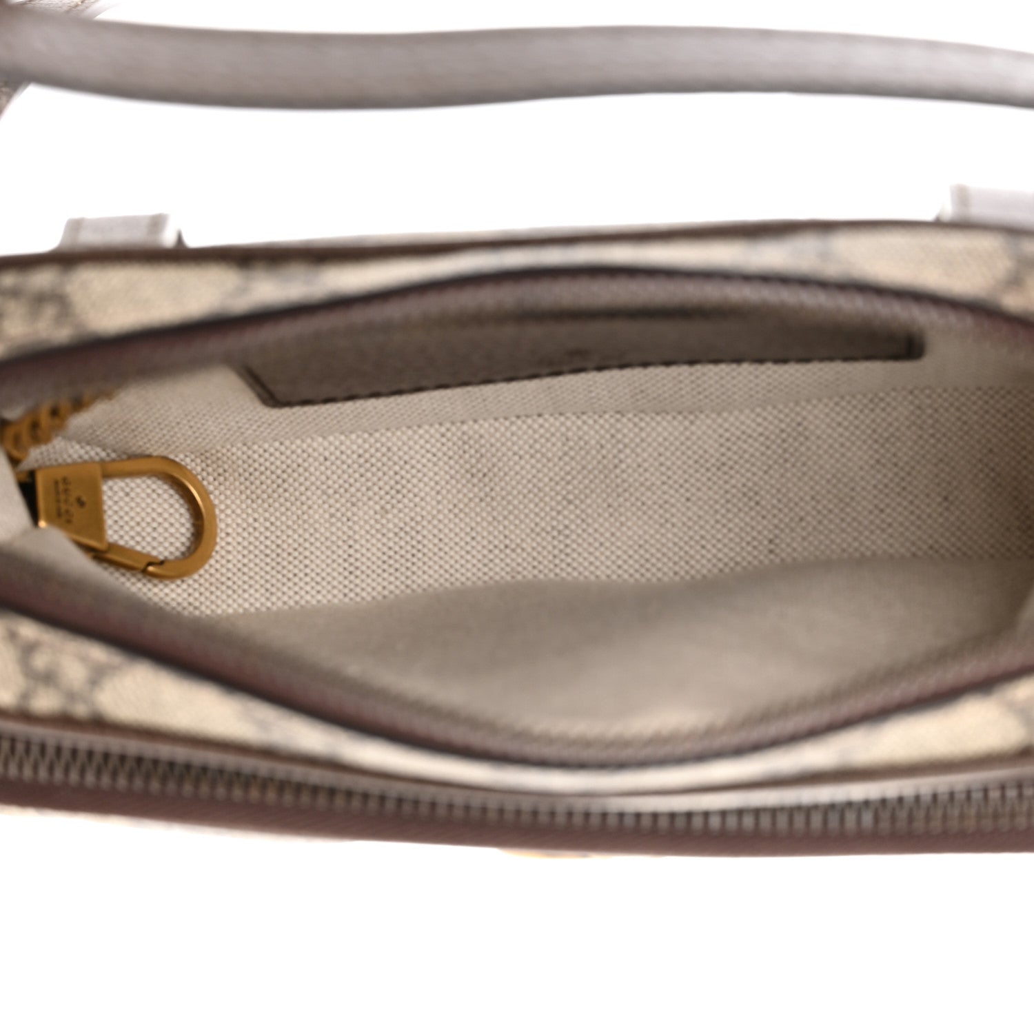 Gucci GG Supreme Monogram Textured Dollar Calfskin Web Mini Ophidia Convertible Shoulder Bag Beige Ebony New Acero 5 of 11