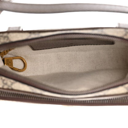 Gucci GG Supreme Monogram Textured Dollar Calfskin Web Mini Ophidia Convertible Shoulder Bag Beige Ebony New Acero 5 of 11