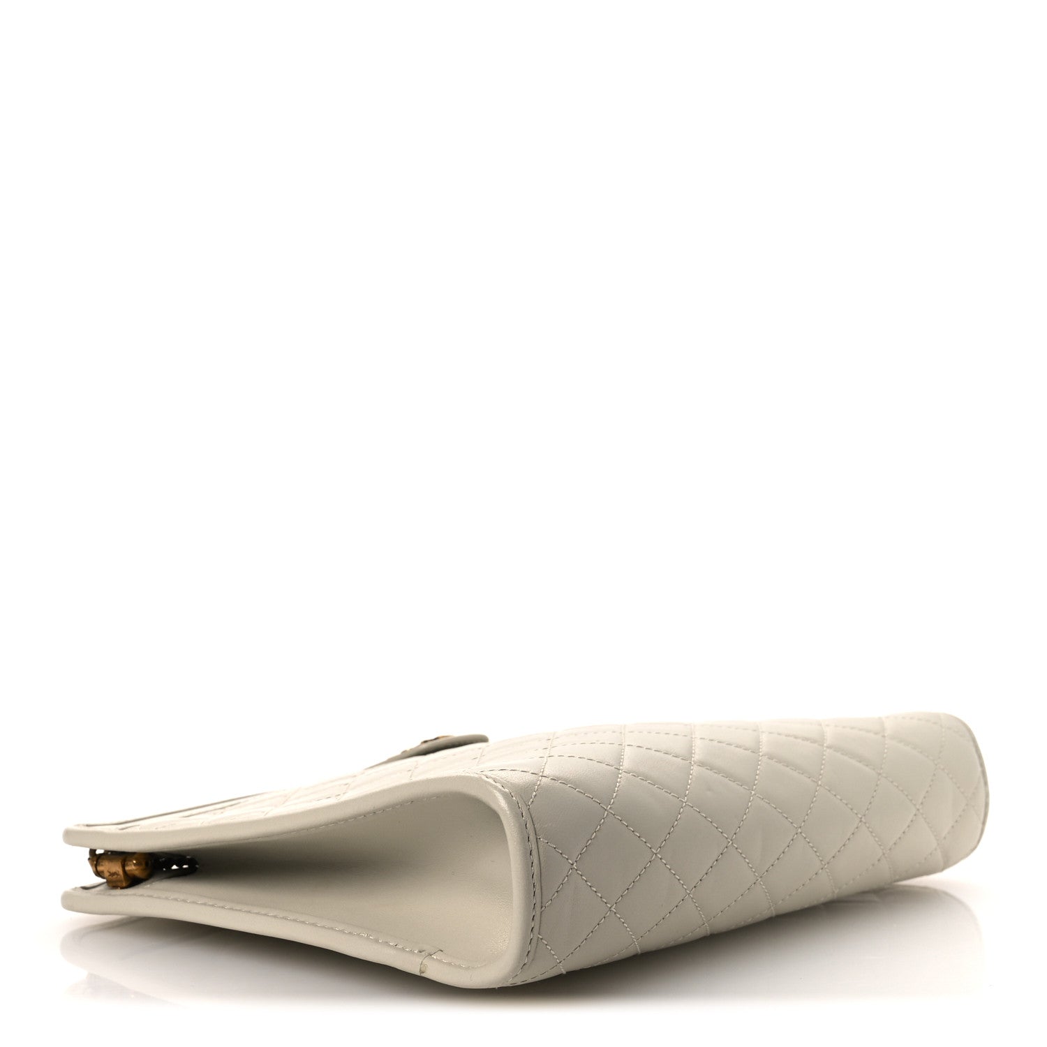 Saint Laurent Lambskin Quilted Monogram Baby Victoire Chain Clutch Blanc Vintage 4 of 10