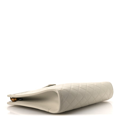 Saint Laurent Lambskin Quilted Monogram Baby Victoire Chain Clutch Blanc Vintage 4 of 10