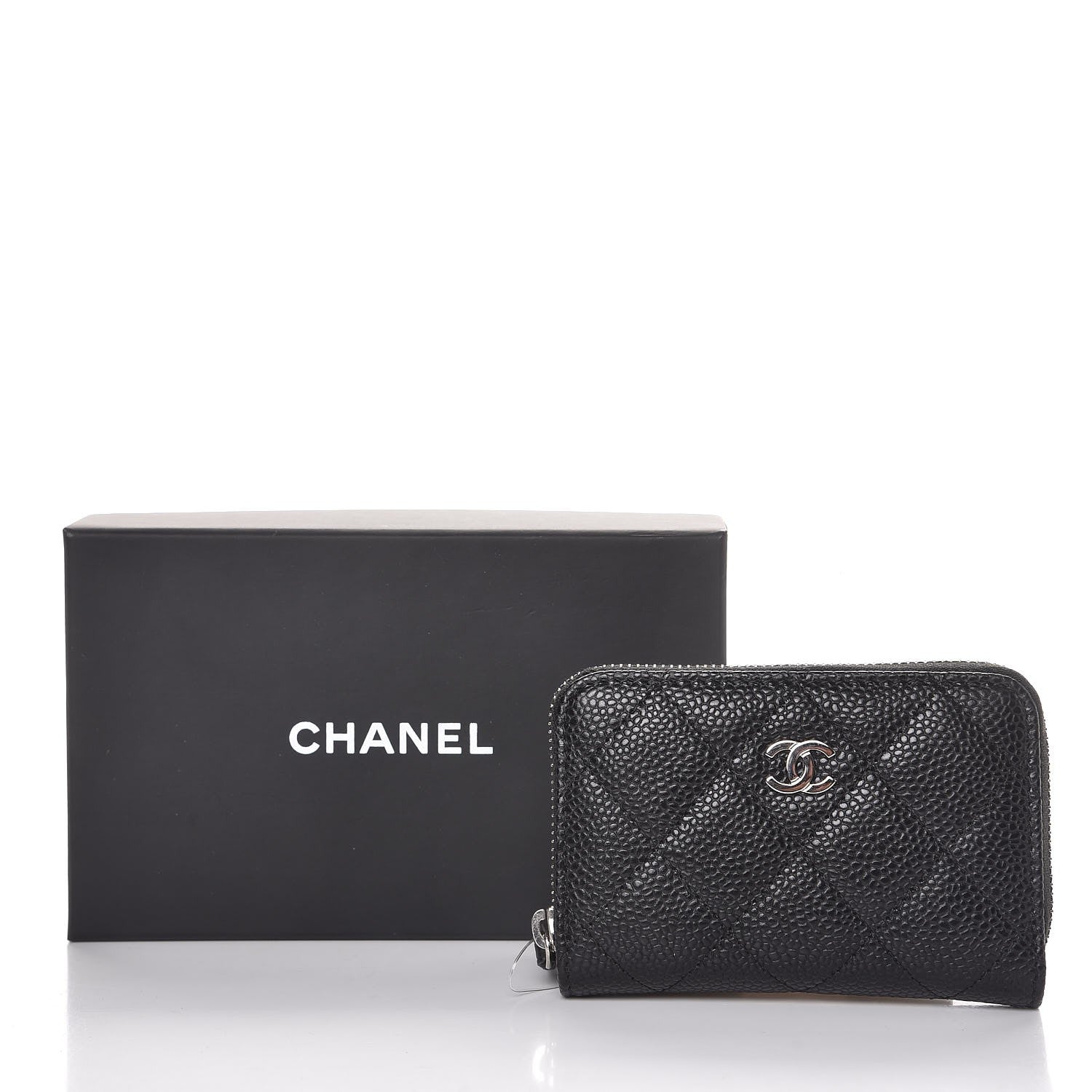 Chanel Caviar Quilted Zip Coin Purse Black 8 of 8