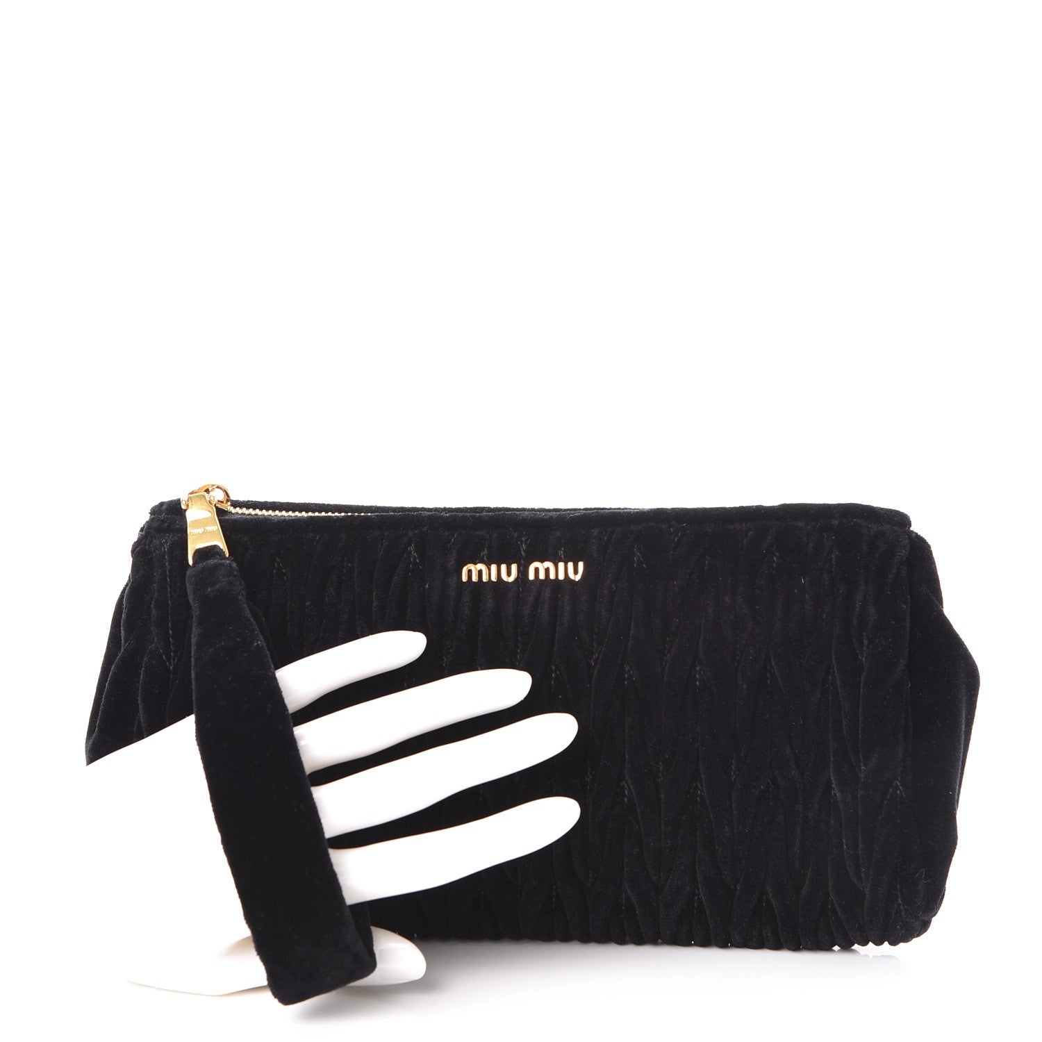 Miu Miu Velluto Matelasse Clutch Black 2 of 8
