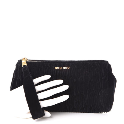 Miu Miu Velluto Matelasse Clutch Black 2 of 8