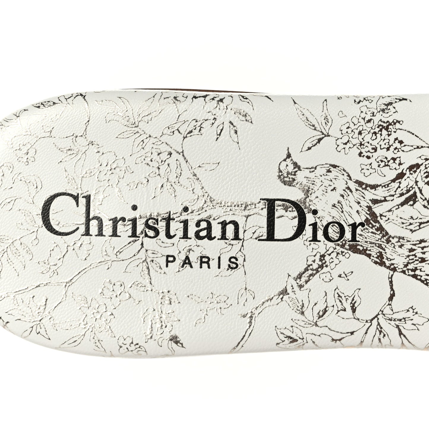 Canvas Lurex Jardin d'Hiver Embroidered Dway Flat Slide Sandals 36 White Palladium