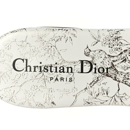 Christian Dior Canvas Lurex Jardin d'Hiver Embroidered Dway Flat Slide Sandals 36 White Palladium 7 of 8