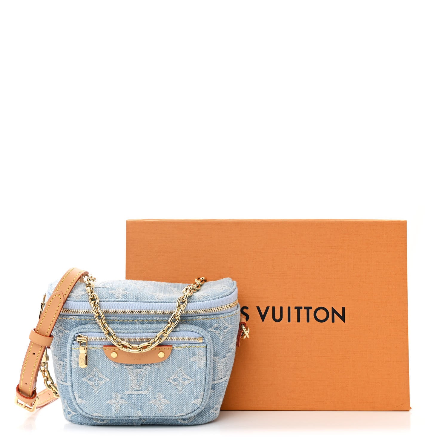 Louis Vuitton Monogram Denim Mini Bumbag Sky Blue 10 of 10