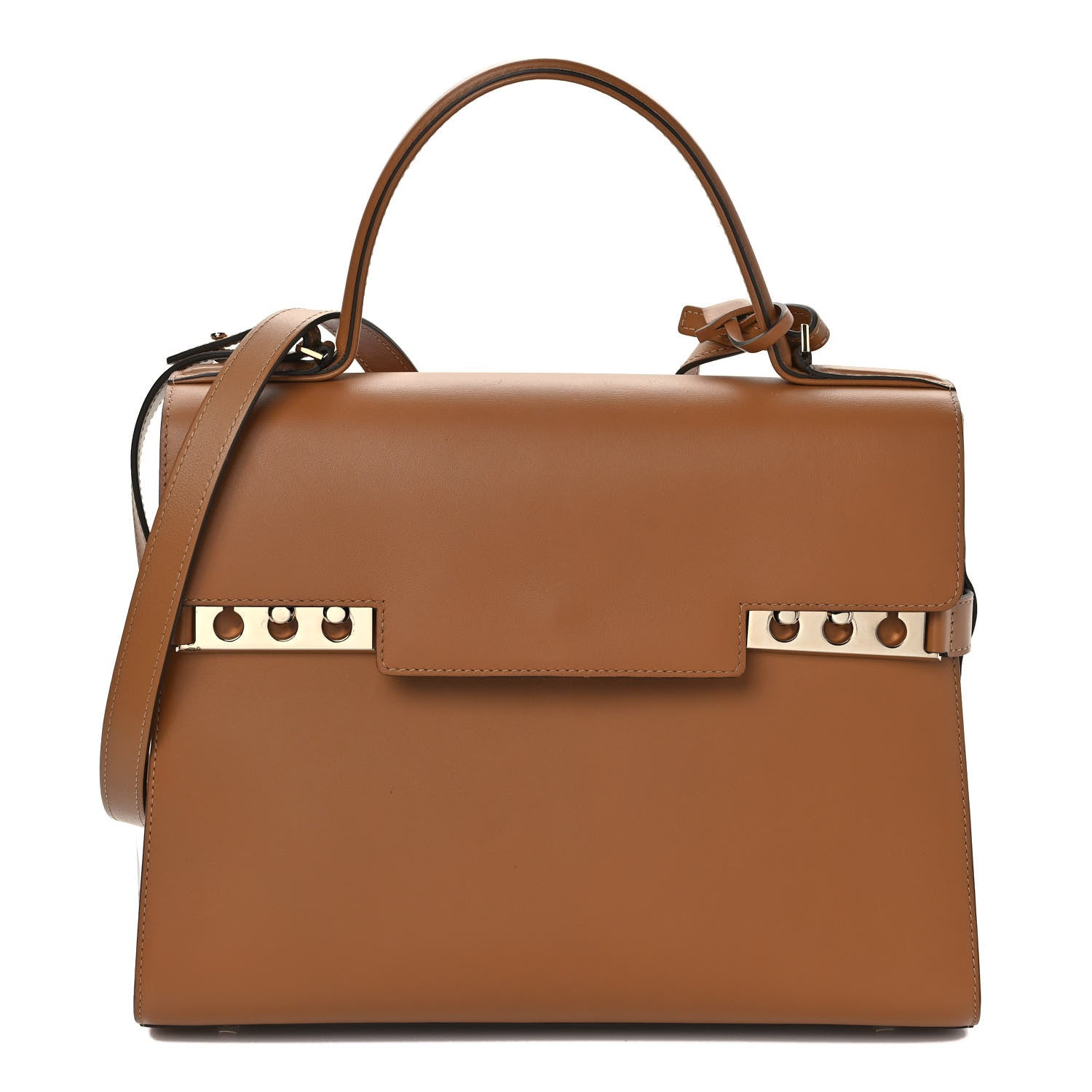 Delvaux Calfskin GM Tempete Satchel Camel 1 of 8