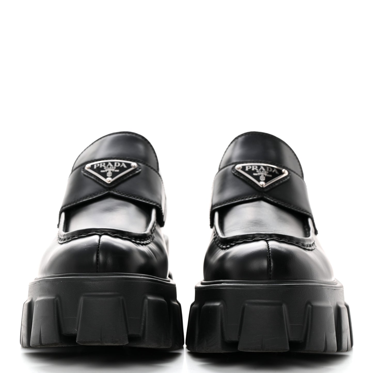 Spazzolato Rois Metal Triangle Logo Monolith 55mm Loafers 39 Black