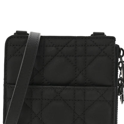 Christian Dior Ultra Matte Calfskin Lady Dior Long Wallet With Strap Black 9 of 12