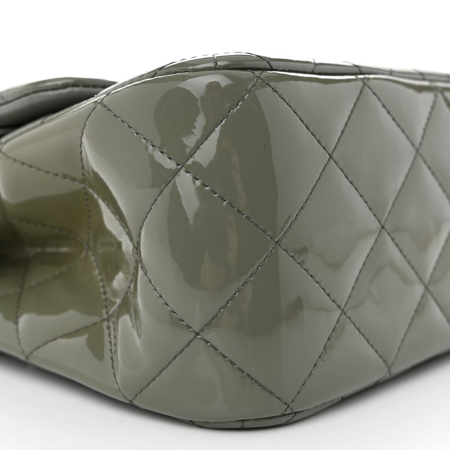 Chanel Patent Quilted Jumbo Double Flap Light Green 9 of 16