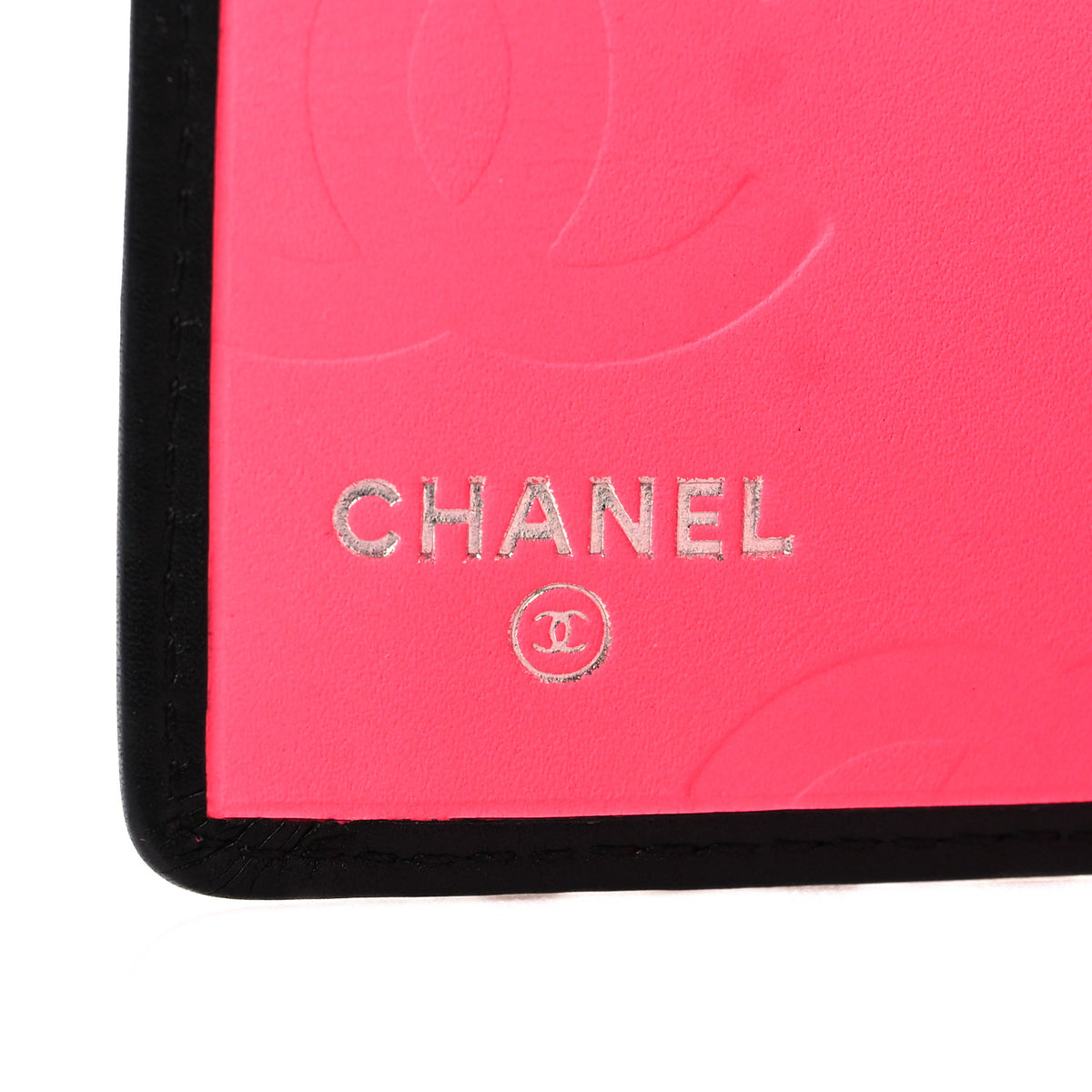 Calfskin Quilted Cambon Yen Wallet Black