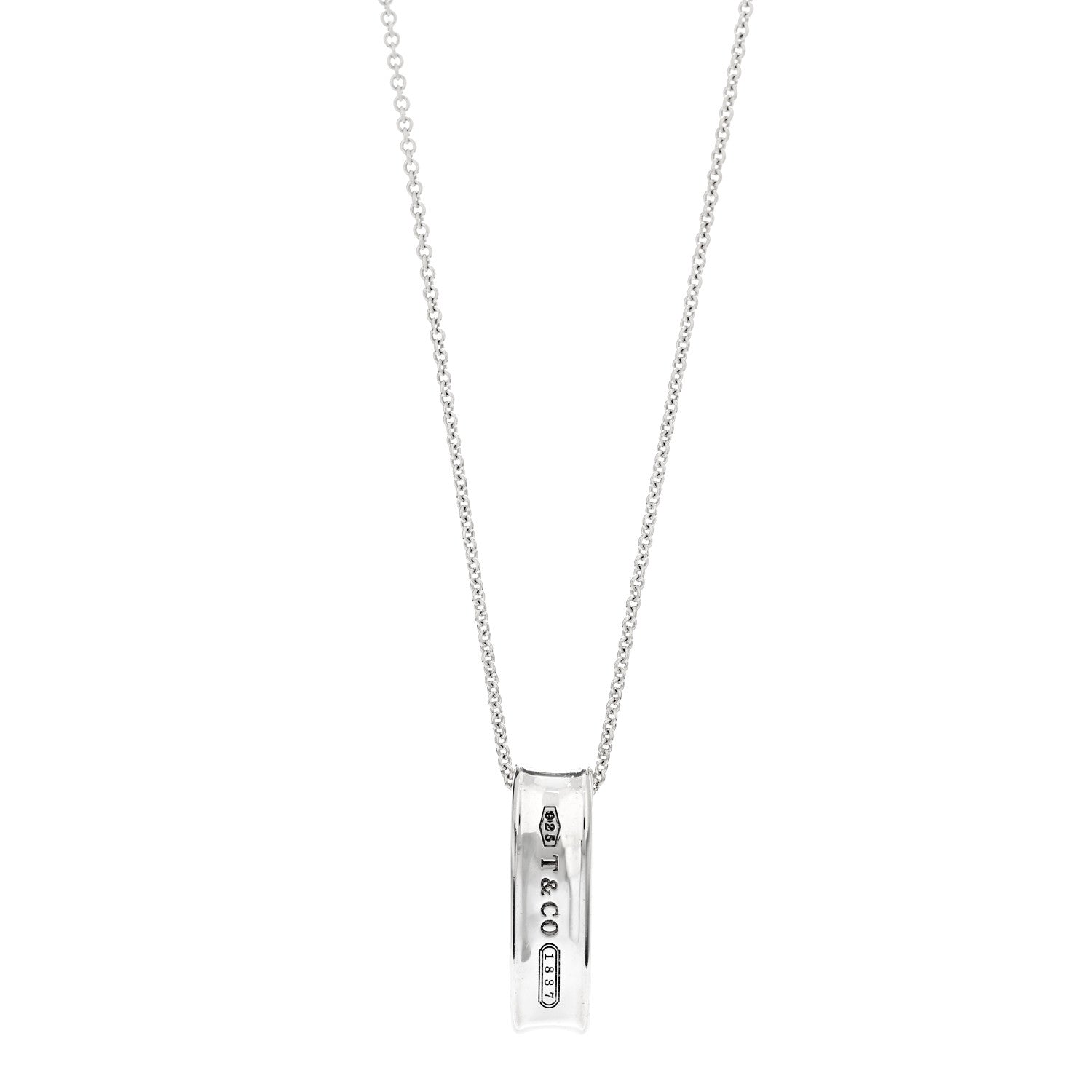 Tiffany Sterling Silver 1837 Oval Loop Pendant Necklace 3 of 5
