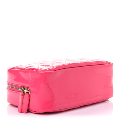 Chanel Patent Quilted Medium Curvy Pouch Cosmetic Case Pink 4 of 11