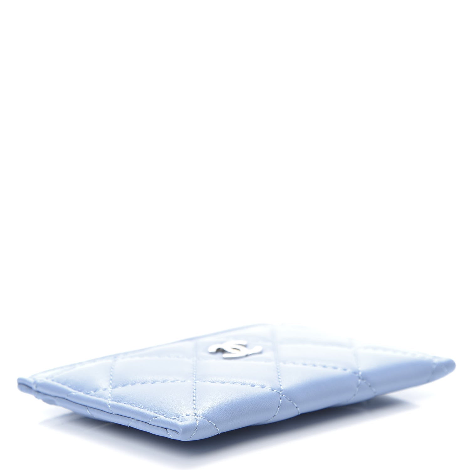Chanel Lambskin Quilted Card Holder Light Blue 4 of 9