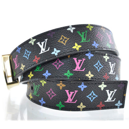 Louis Vuitton Monogram Multicolor LV Cut Reversible Belt 80 32 Black 4 of 4