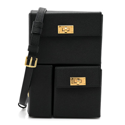 Hermes Epsom Kelly Multi Pocket Pochette To Go Black 1 of 12