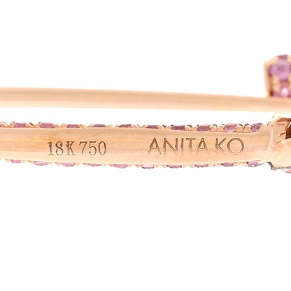 Anita Ko 18K Rose Gold Pink Sapphire Safety Pin Earring 4 of 4