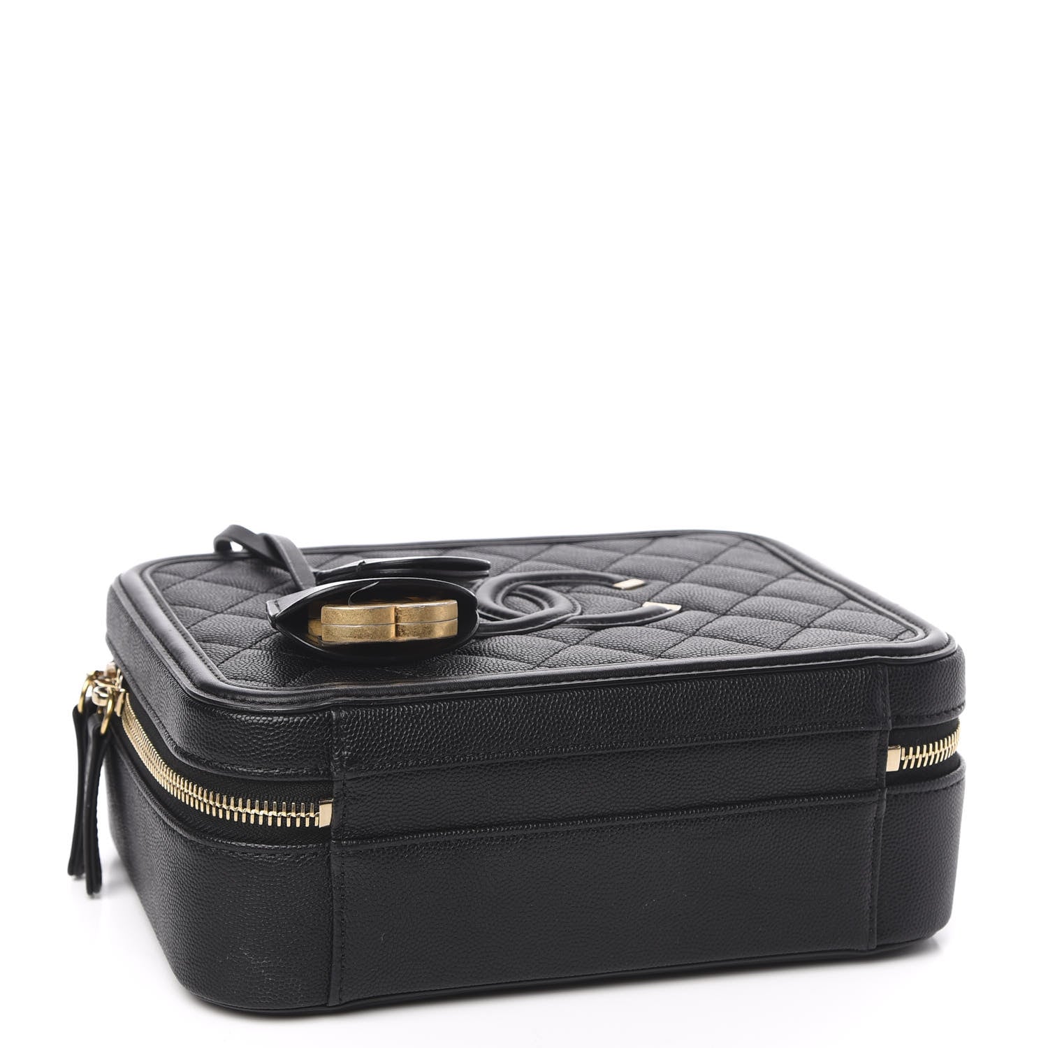 Chanel Caviar Quilted Medium CC Filigree Vanity Case Black 4 of 10