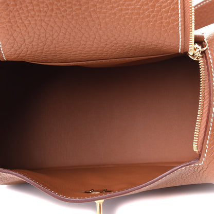 Hermes Taurillon Clemence Mini Lindy 20 Gold 4 of 4