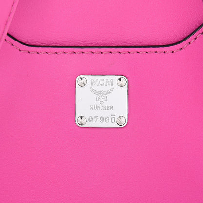 MCM Calfskin Mini Duchess Polke Studs Backpack Electric Pink 9 of 10