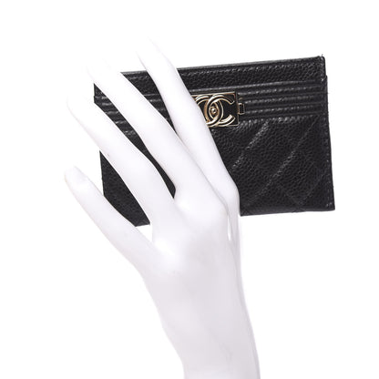 Chanel Caviar Quilted Boy Card Holder Black 2 of 8