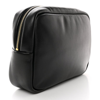Saint Laurent Lambskin Calypso Cosmetic Case Black 3 of 10