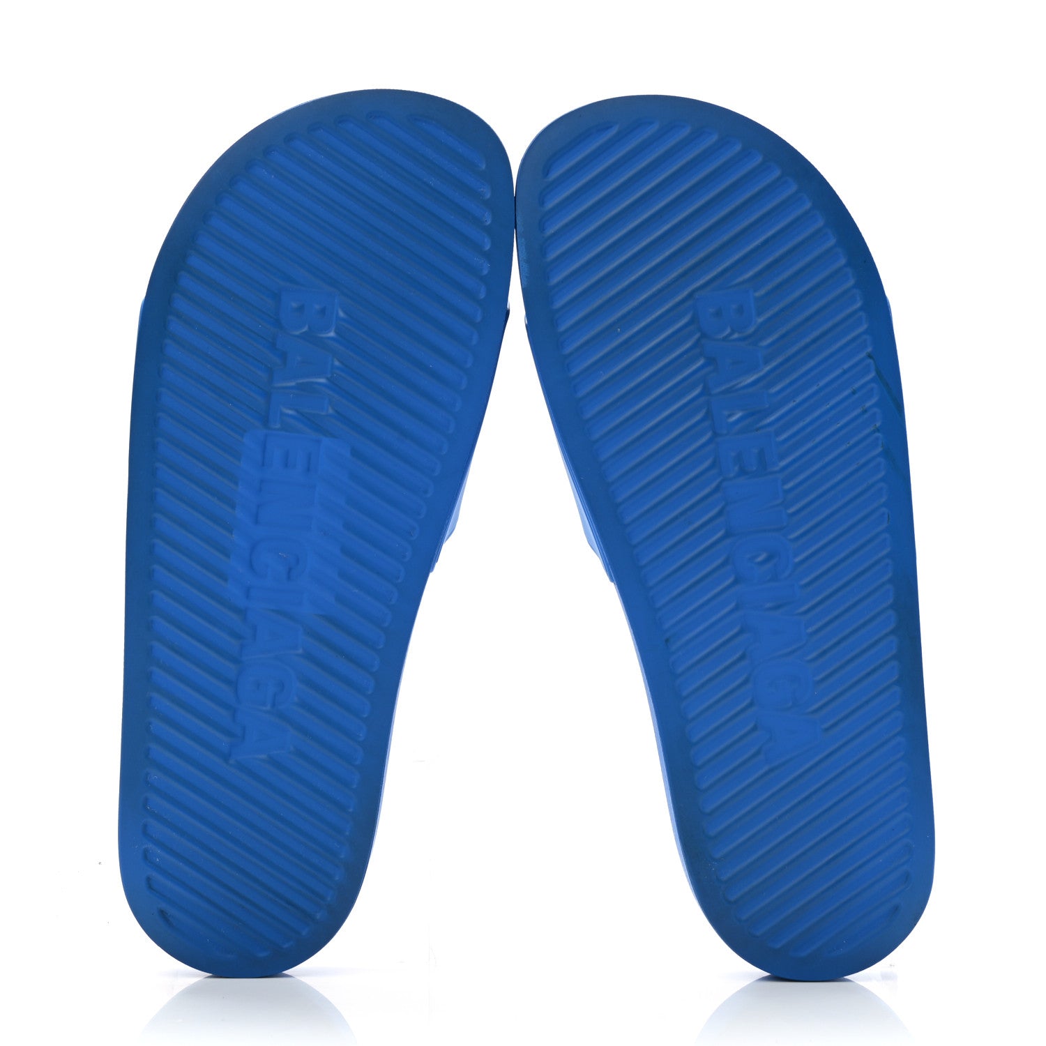 Balenciaga PVC Logo Mens Pool Slide Sandals 41 Screen Blue Black 5 of 9