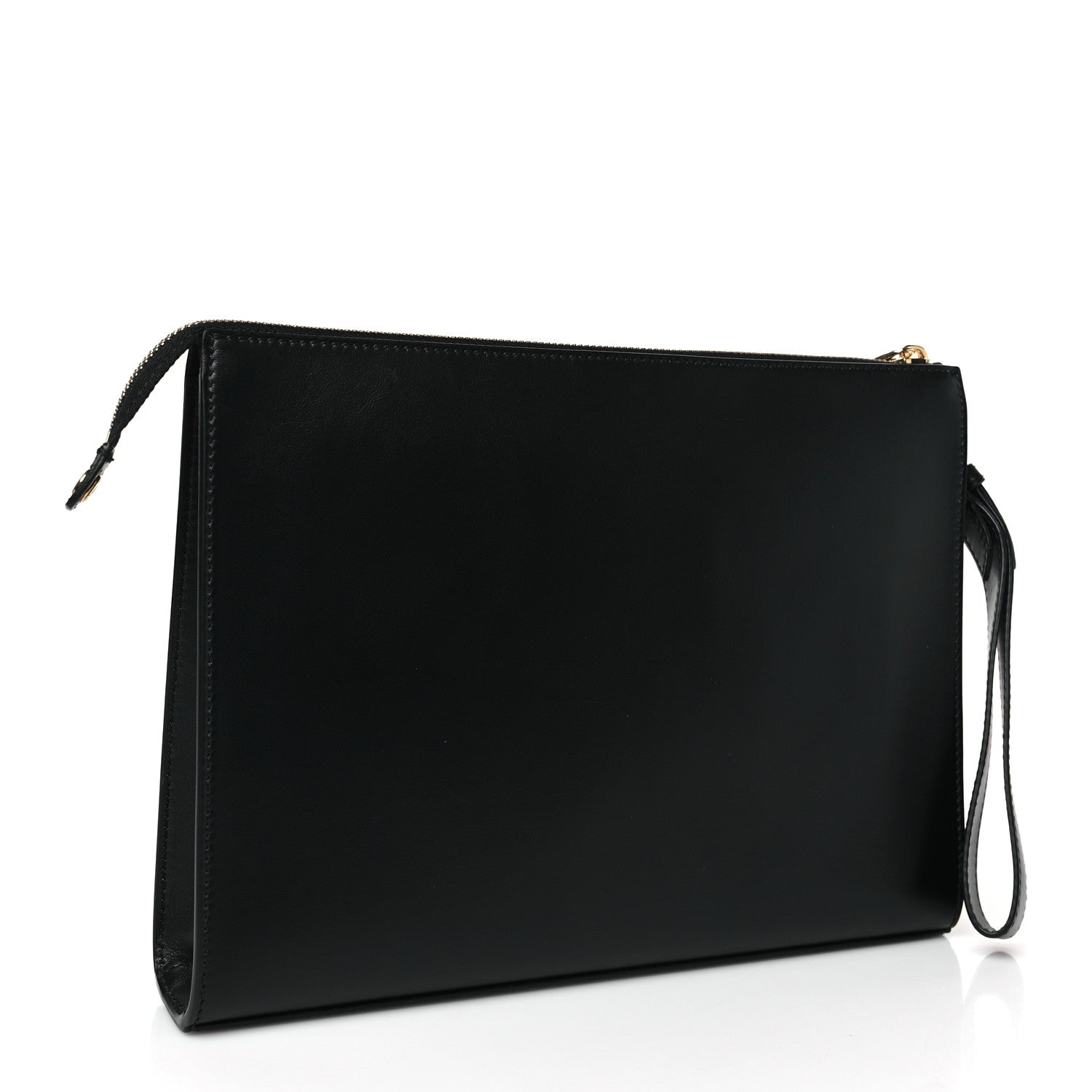 Fendi X VERSACE Vitello Grace Fendace FF Baroque Logo Large Flat Pouch Black 3 of 8