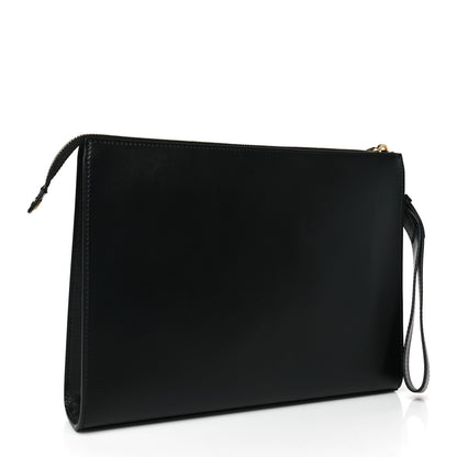 Fendi X VERSACE Vitello Grace Fendace FF Baroque Logo Large Flat Pouch Black 3 of 8