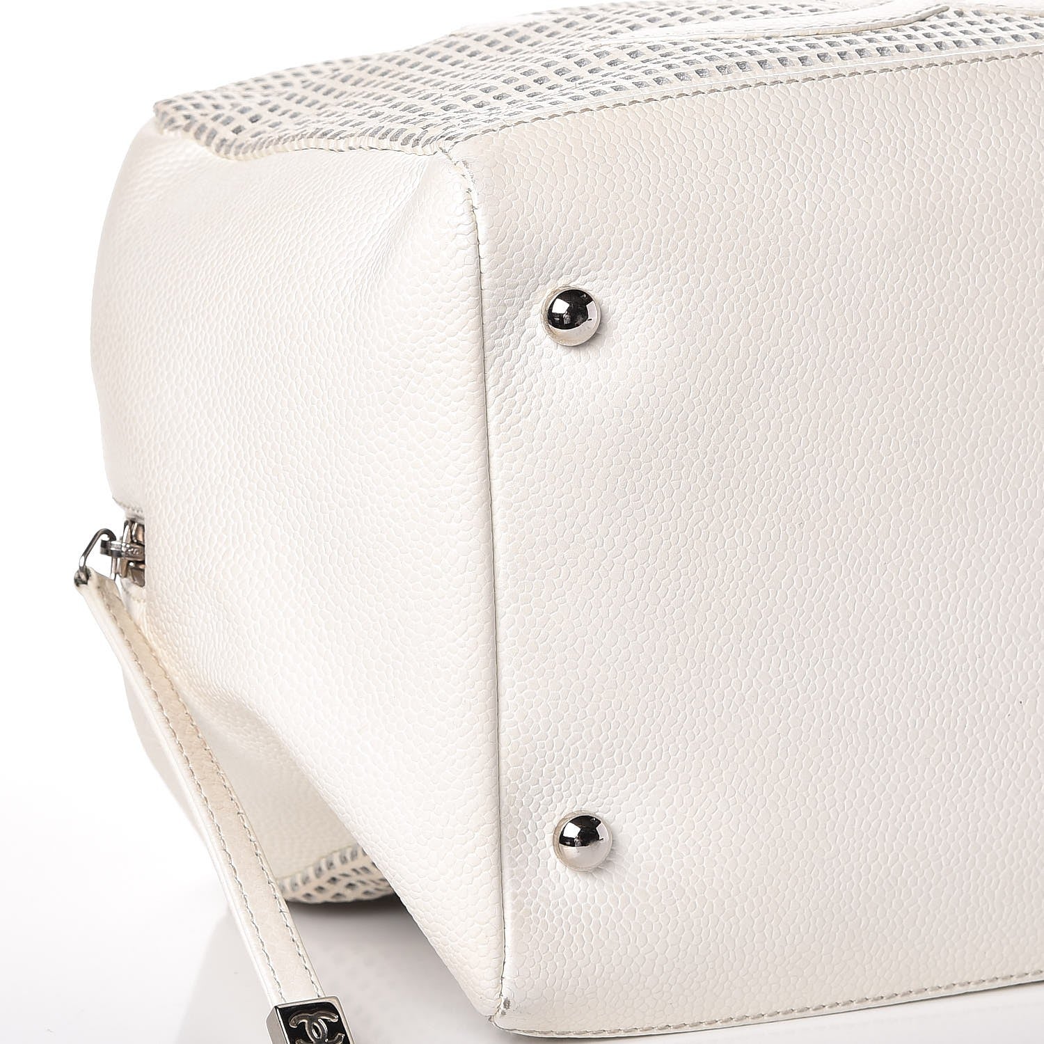 Chanel Caviar Perforated Bowler White 15 of 15