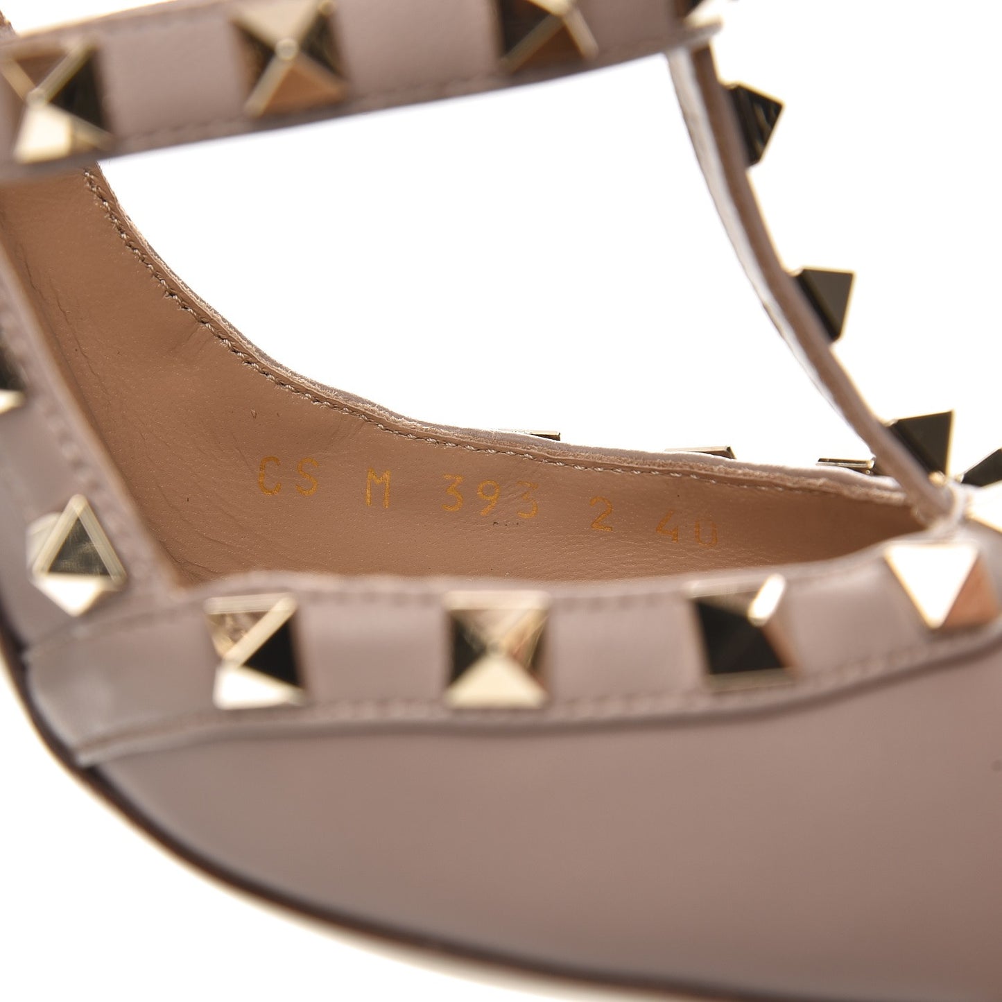 Nappa Rockstud Ankle Strap Pumps 40 Poudre