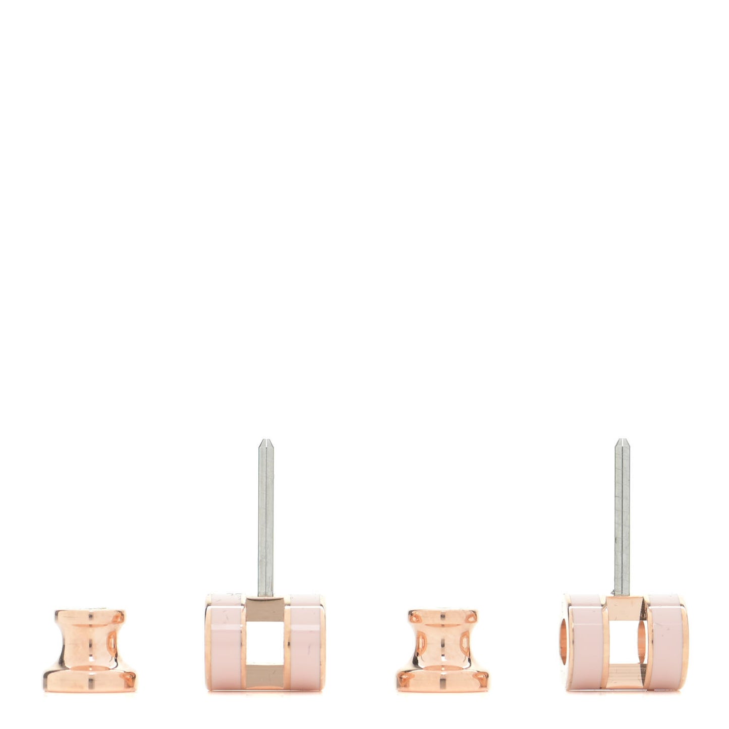 Rose Gold Lacquered Mini Pop H Earrings Rose Dragee
