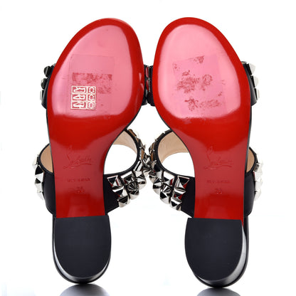 Christian Louboutin Calfskin Studded Tina Goes Mad 55 Slide Sandals 36 Black 5 of 8