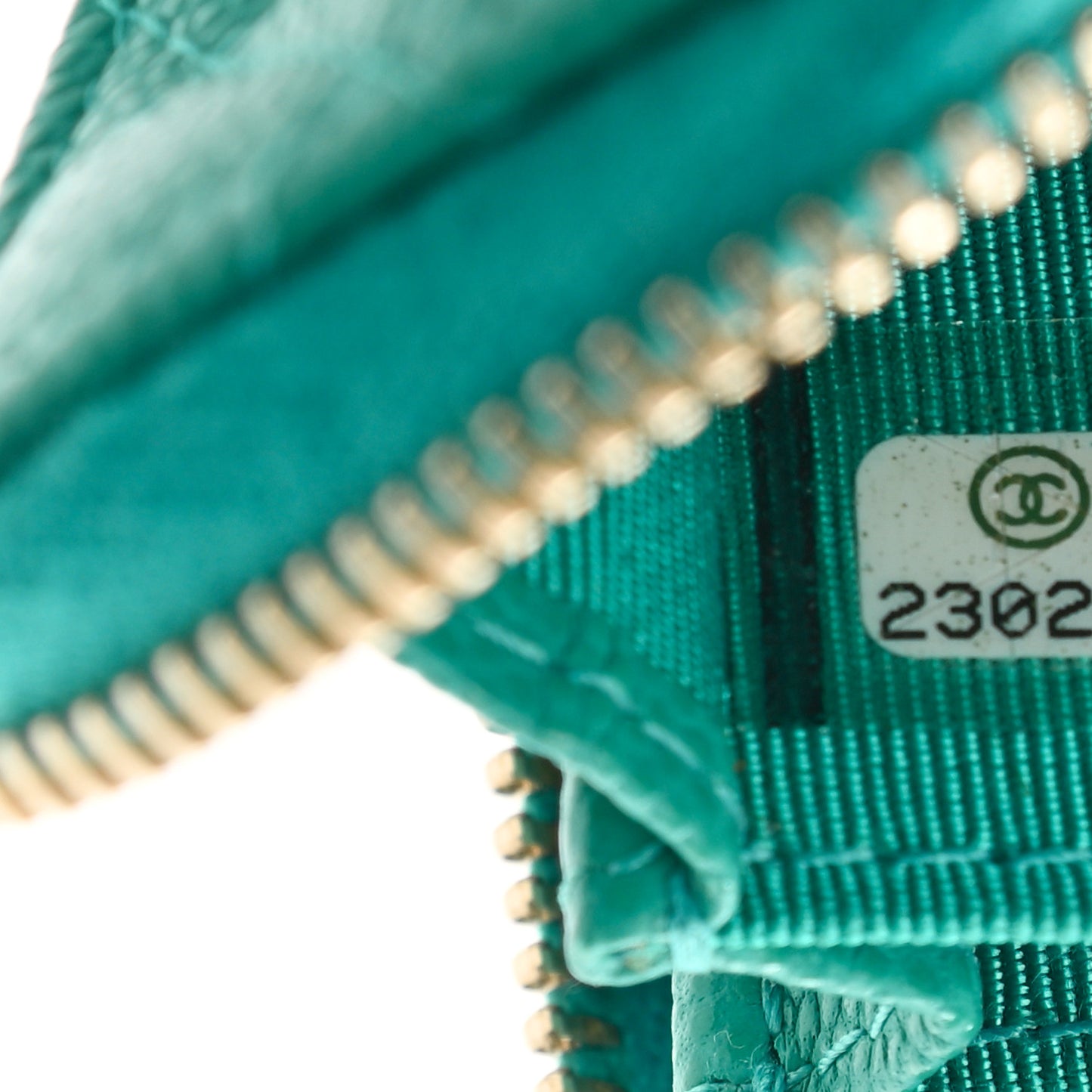 Caviar Quilted Zip Coin Purse Turquoise
