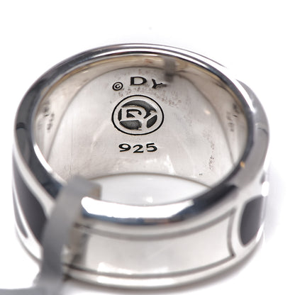 David Yurman Sterling Silver Black Onyx 16mm Graphic Cable Band Ring 62 10 3 of 3