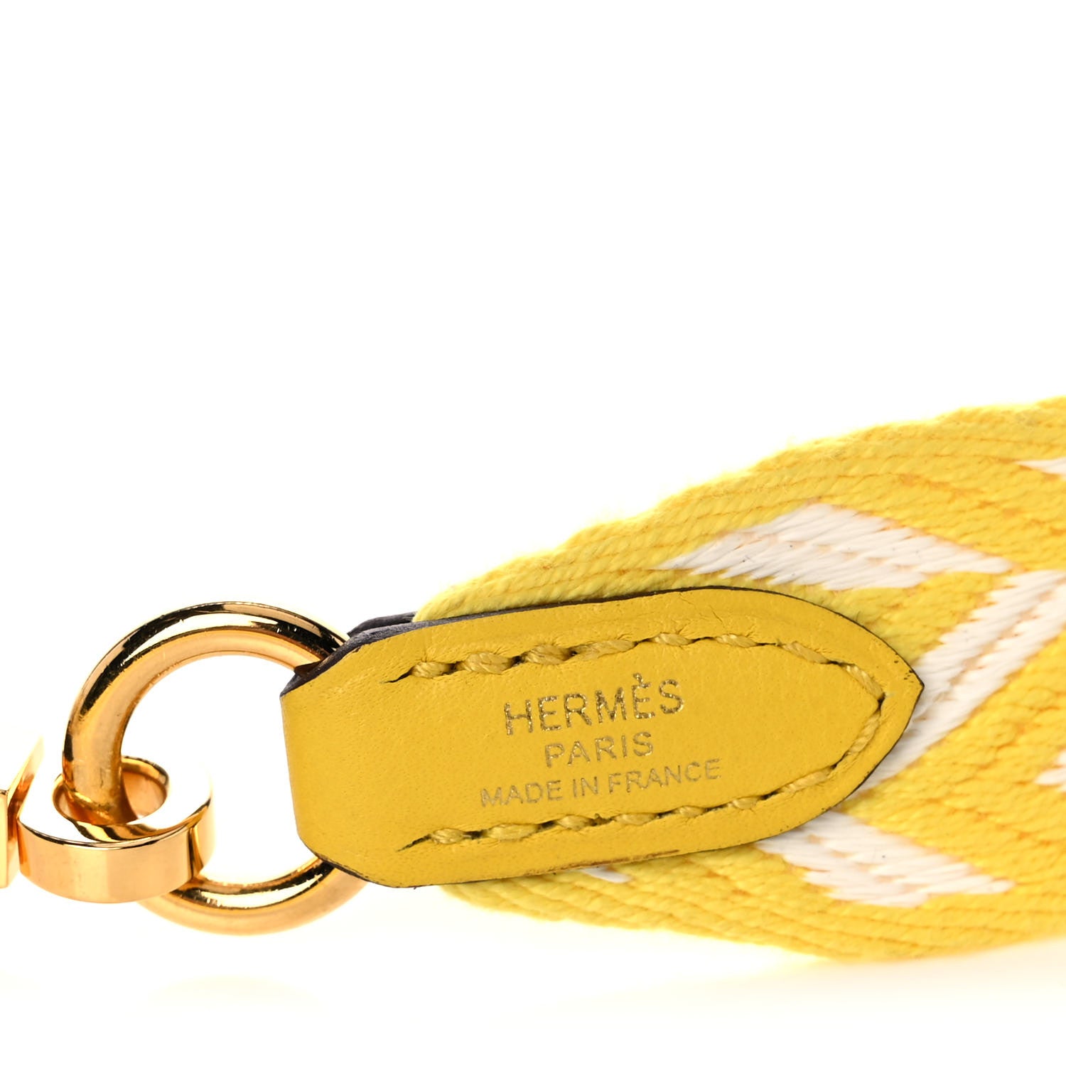 Hermes Toile Swift 25mm Sangle ZigZag Shoulder Strap Jaune de Naples White 4 of 5