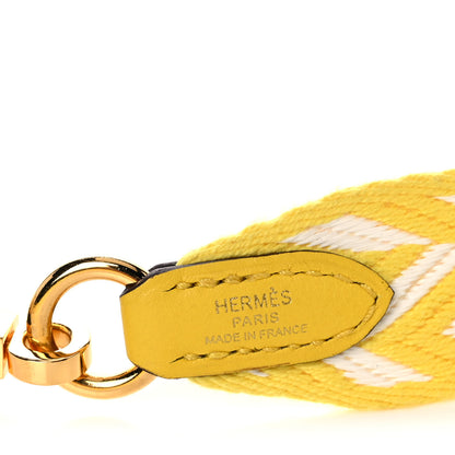 Hermes Toile Swift 25mm Sangle ZigZag Shoulder Strap Jaune de Naples White 4 of 5