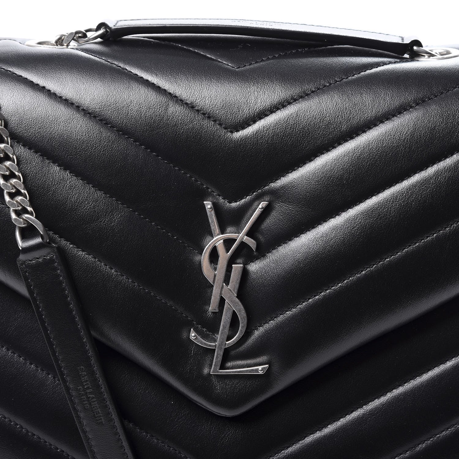 Saint Laurent Calfskin Y Quilted Monogram Medium Loulou Chain Satchel Black 11 of 11