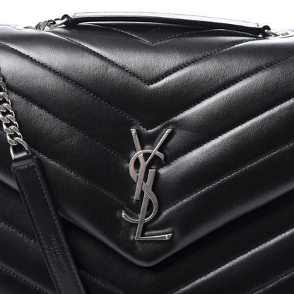 Saint Laurent Calfskin Y Quilted Monogram Medium Loulou Chain Satchel Black 11 of 11