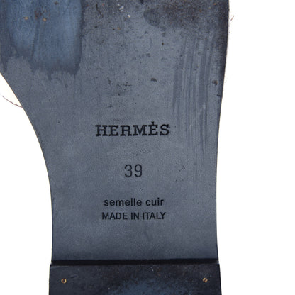 Hermes Metallic Nappa Oran Sandals 39 Rose Dore 9 of 11