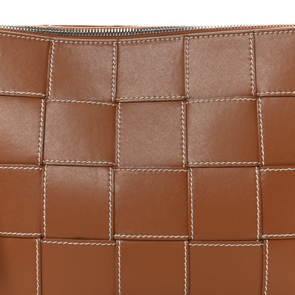 Bottega Veneta Calfskin Maxi Intreccio Large Cassette Flat Zip Pouch Wood Natural 7 of 9