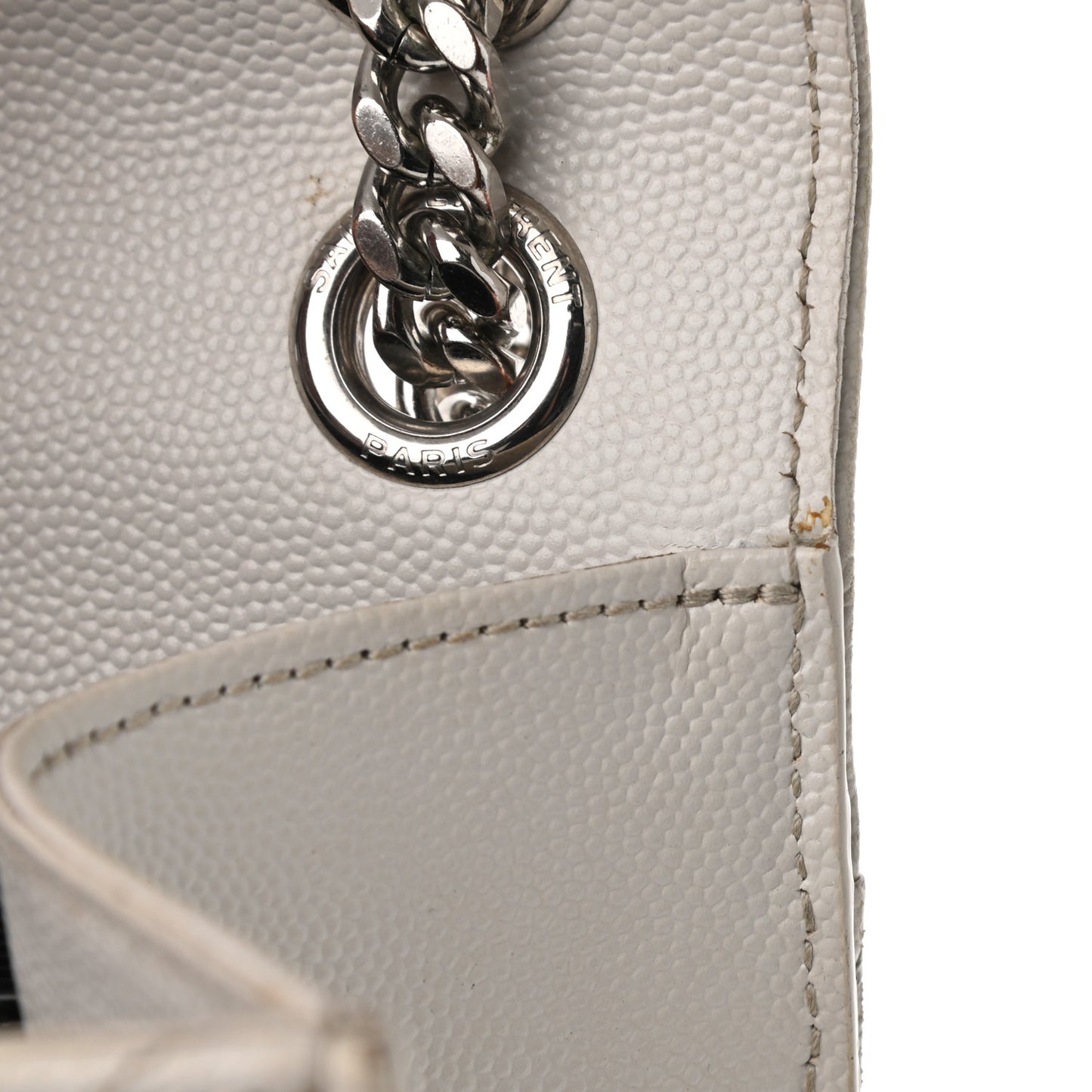 Grain De Poudre Textured Mixed Matelasse Medium Triquilt Monogram Satchel Granite