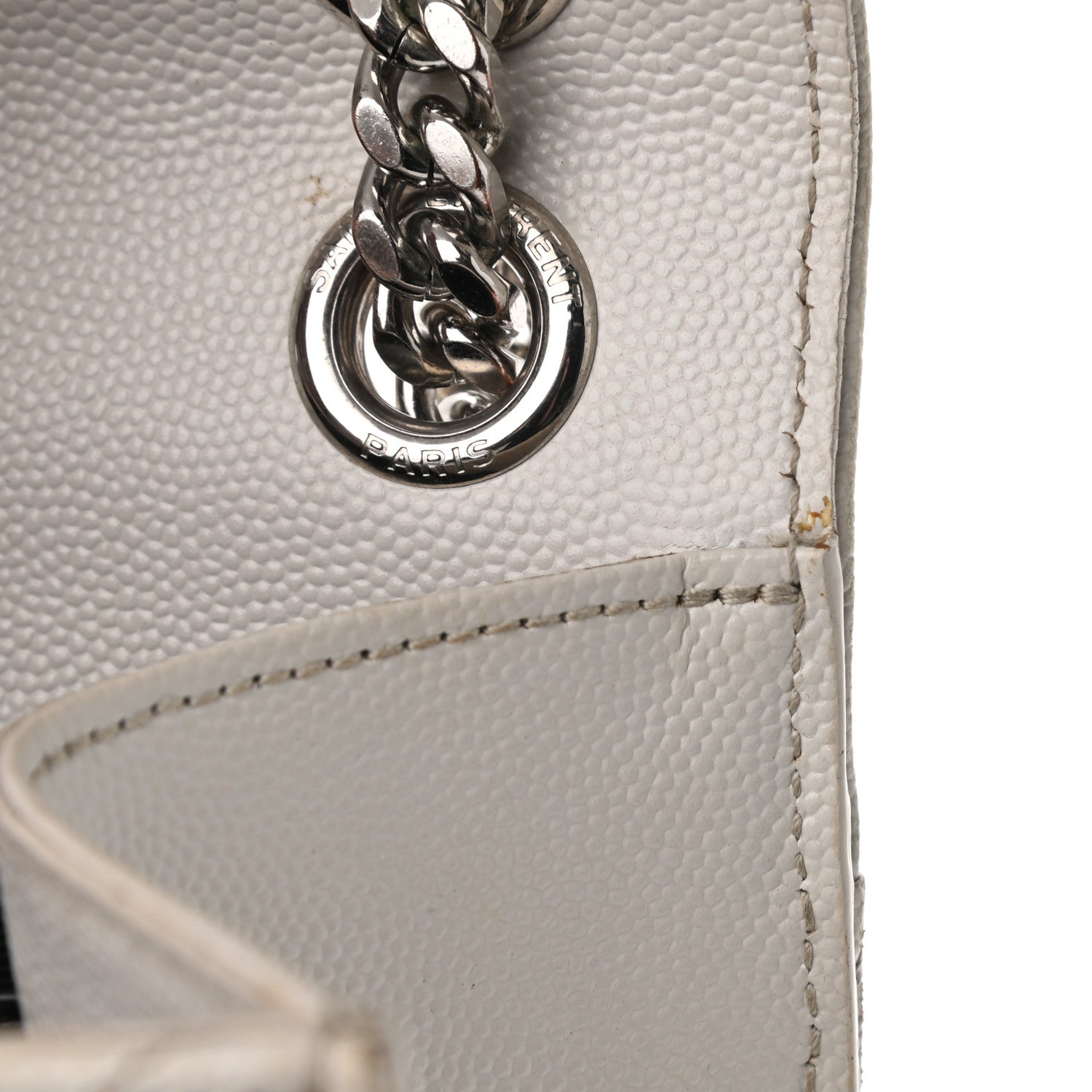 Saint Laurent Grain De Poudre Textured Mixed Matelasse Medium Triquilt Monogram Satchel Granite 15 of 21