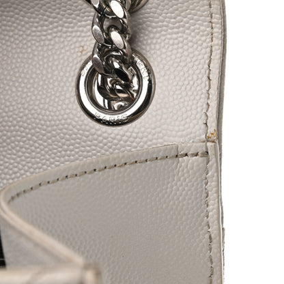Saint Laurent Grain De Poudre Textured Mixed Matelasse Medium Triquilt Monogram Satchel Granite 15 of 21