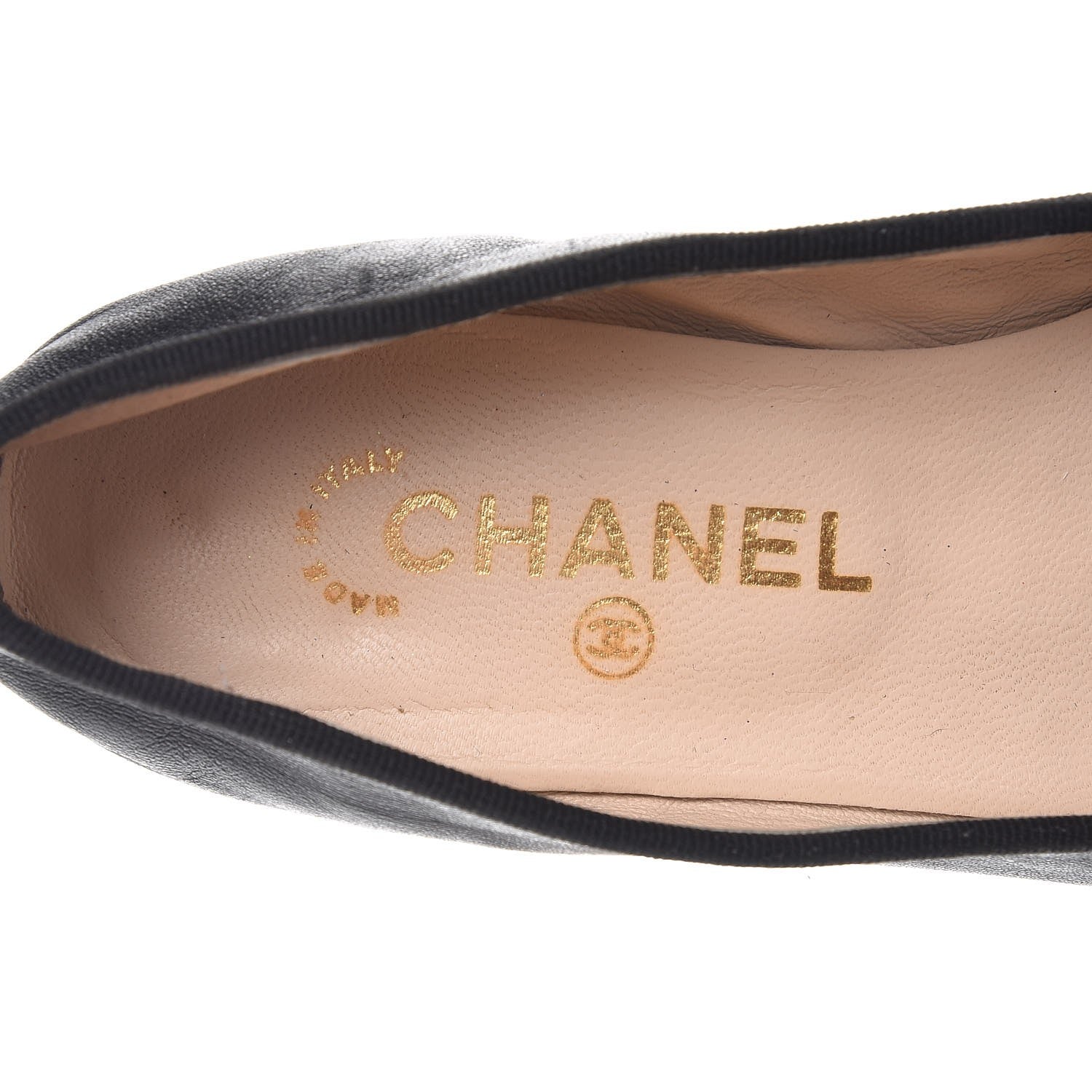 Chanel Lambskin Patent CC Cap Toe Ballerina Flats 36.5 Black 8 of 13