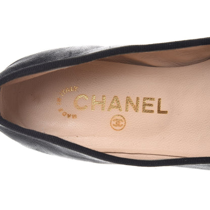 Chanel Lambskin Patent CC Cap Toe Ballerina Flats 36.5 Black 8 of 13