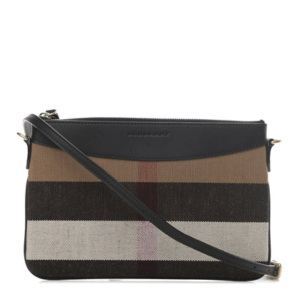 Burberry Mega Check Peyton Crossbody Clutch Bag Black 1 of 4